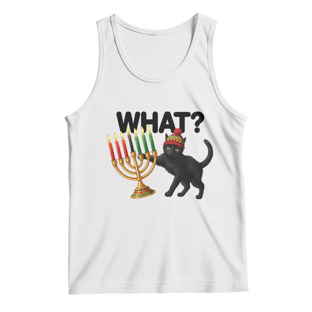 Funny Black Cat Chaos Kwanzaa Kinara Candle Tank Top African Heritage Gift TS12 White Print Your Wear
