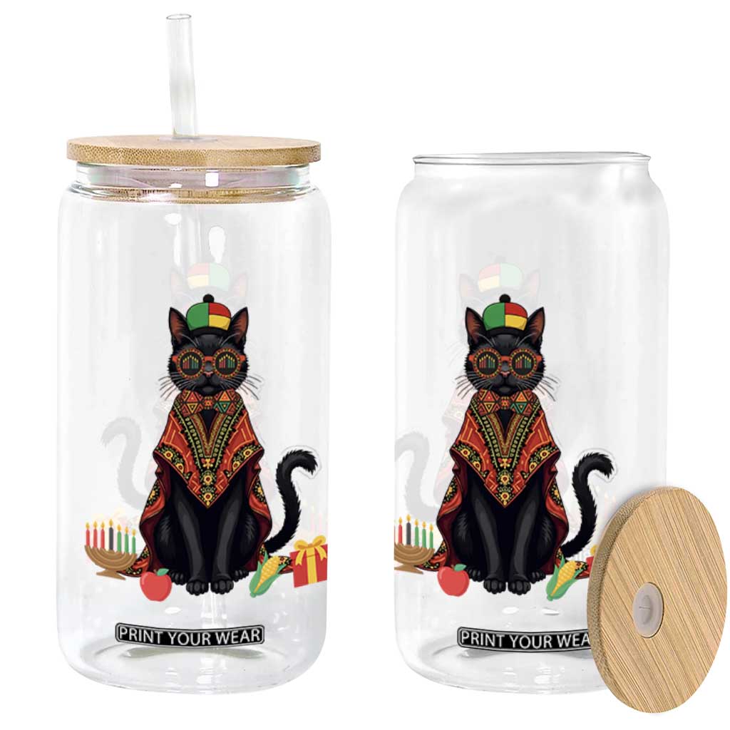 Cute Kwanzaa Cat Dashiki Glass Can African Heritage Gift TS12 Print Your Wear
