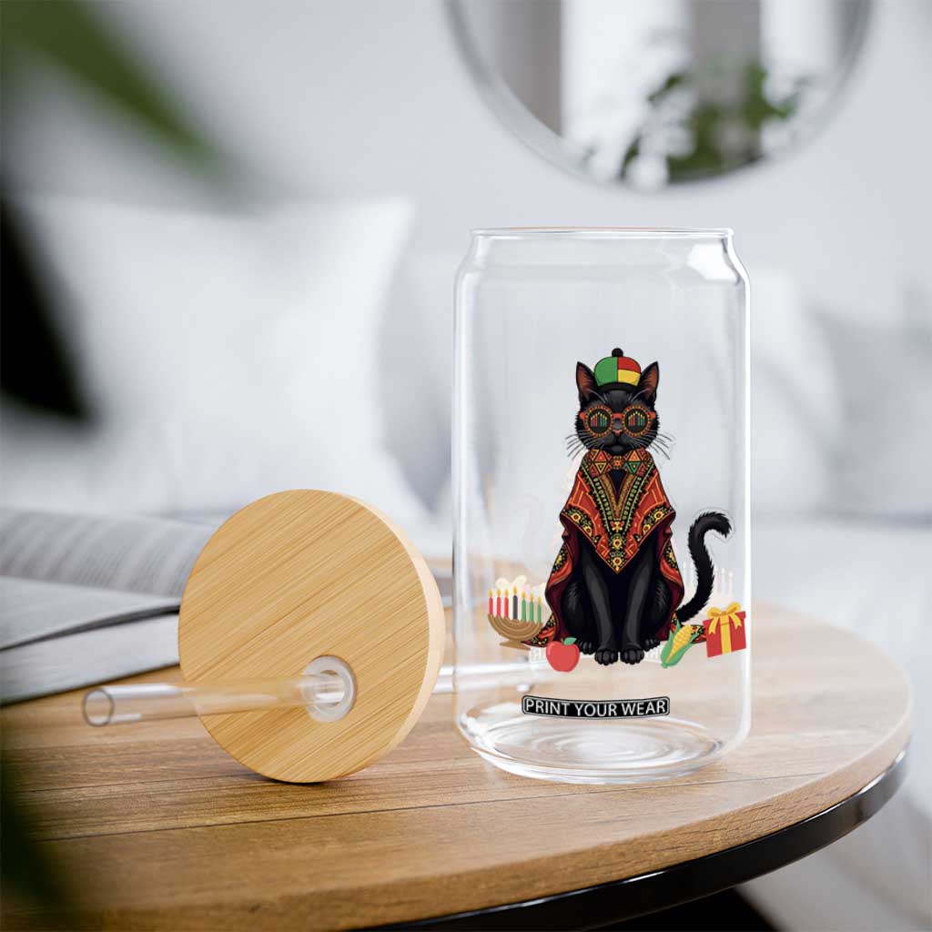 Cute Kwanzaa Cat Dashiki Glass Can African Heritage Gift TS12 Print Your Wear