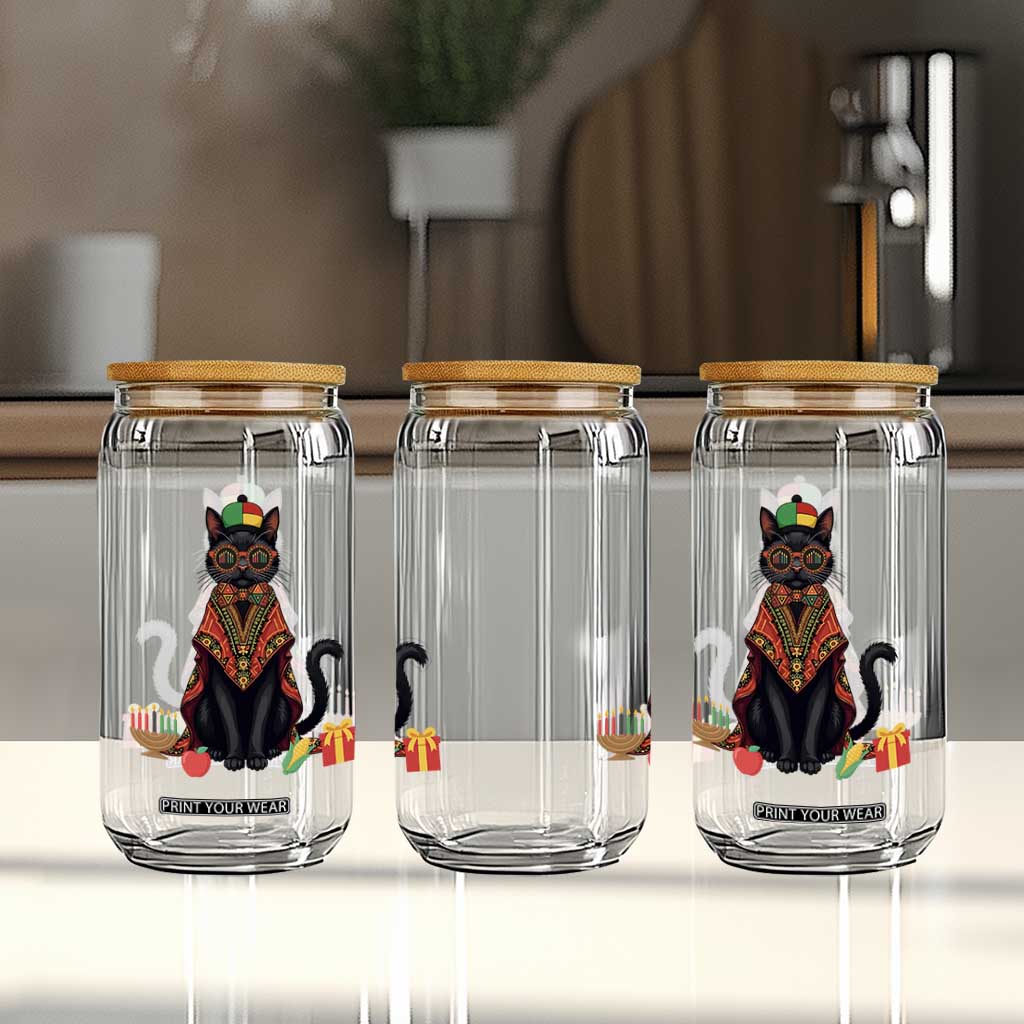 Cute Kwanzaa Cat Dashiki Glass Can African Heritage Gift TS12 Print Your Wear
