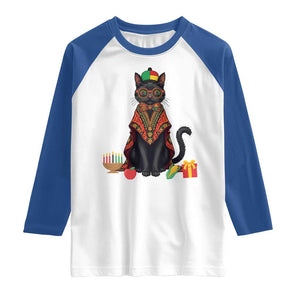 Cute Kwanzaa Cat Dashiki Raglan Shirt African Heritage Gift TS12 White Royal Print Your Wear