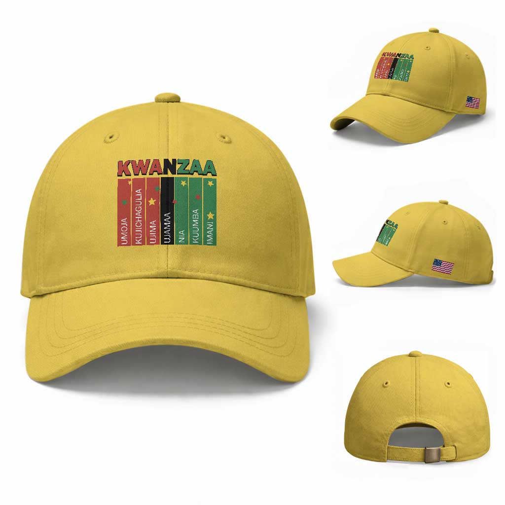 Light Of Kwanzaa Baseball Cap Nguzo Saba African Heritage Gift TS12 Baseball Cap Universal Fit Yellow Print Your Wear