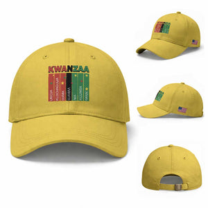 Light Of Kwanzaa Baseball Cap Nguzo Saba African Heritage Gift TS12 Baseball Cap Universal Fit Yellow Print Your Wear