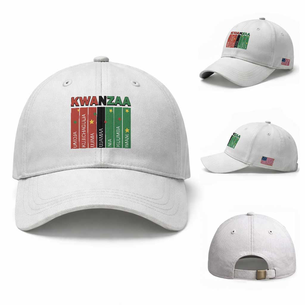 Light Of Kwanzaa Baseball Cap Nguzo Saba African Heritage Gift TS12 Baseball Cap Universal Fit White Print Your Wear