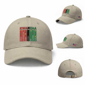 Light Of Kwanzaa Baseball Cap Nguzo Saba African Heritage Gift TS12 Baseball Cap Universal Fit Beige Print Your Wear