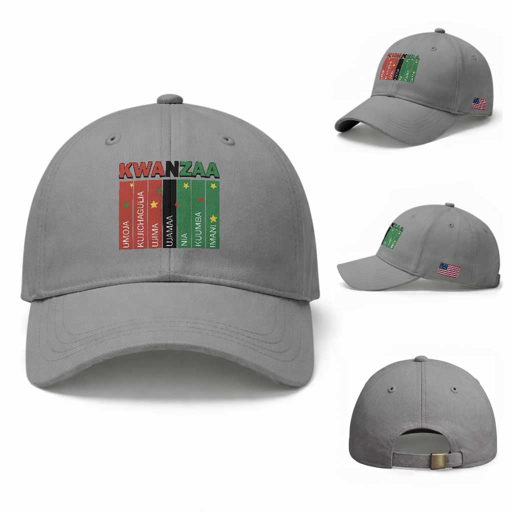 Light Of Kwanzaa Baseball Cap Nguzo Saba African Heritage Gift TS12 Baseball Cap Universal Fit Sport Gray Print Your Wear