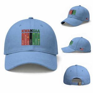 Light Of Kwanzaa Baseball Cap Nguzo Saba African Heritage Gift TS12 Baseball Cap Universal Fit Light Blue Print Your Wear