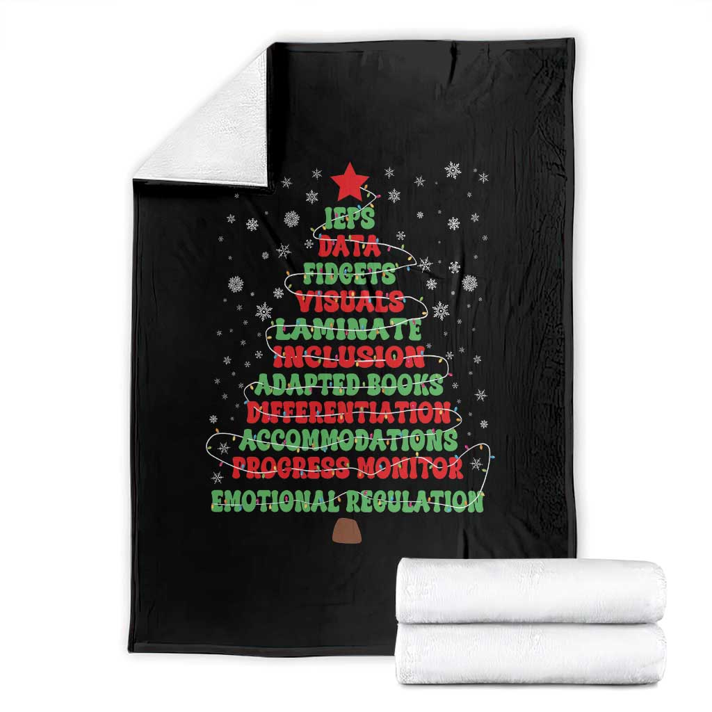 SPED Teacher Holiday Throw Blanket Christmas Tree IEP Inclusion Gift