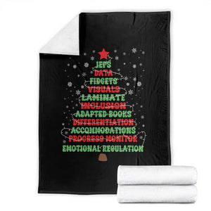 SPED Teacher Holiday Throw Blanket Christmas Tree IEP Inclusion Gift