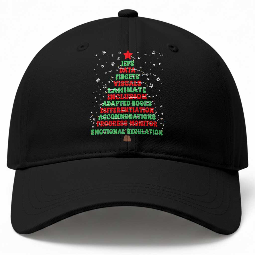 SPED Teacher Holiday Baseball Cap Christmas Tree IEP Inclusion Gift