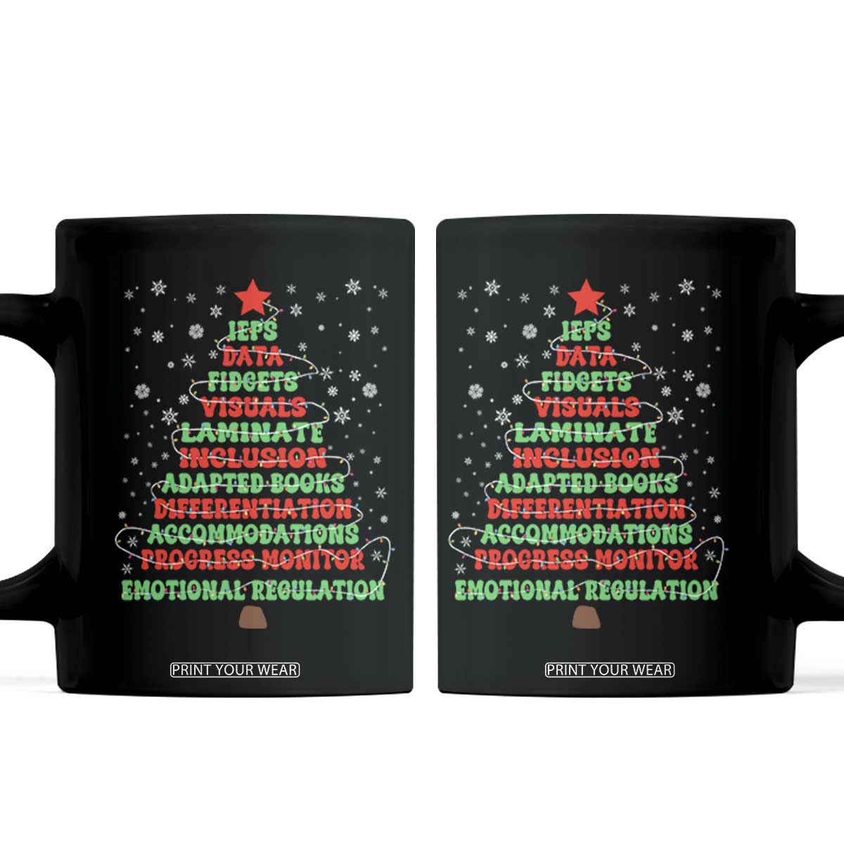 SPED Teacher Holiday Coffee Mug Christmas Tree IEP Inclusion Gift