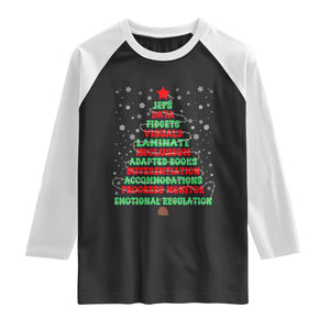SPED Teacher Holiday Raglan Shirt Christmas Tree IEP Inclusion Gift