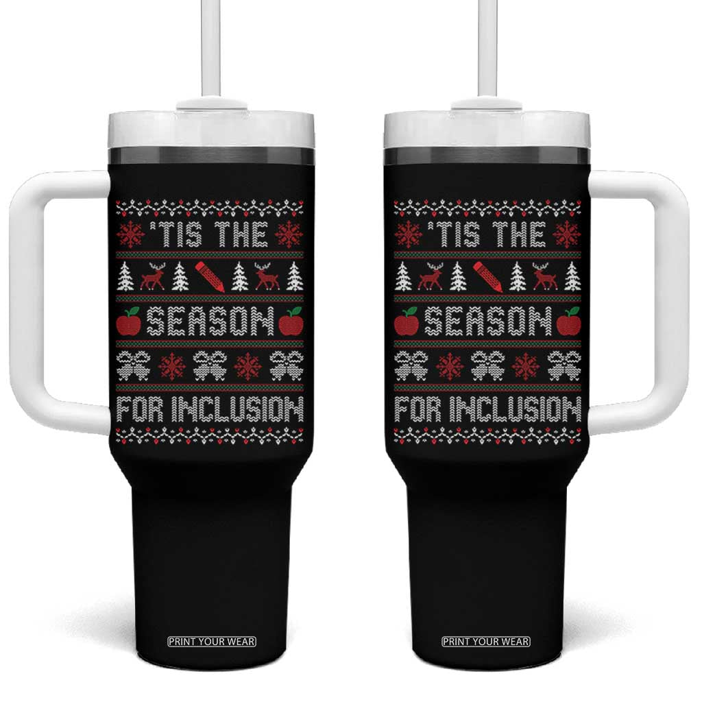 Christmas Special Education Educator Tumbler With Handle Tis The Season For Inclusion
