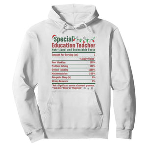 Funny SPED Educator Humor Hoodie Nutritional Facts Christmas Special Education Teacher