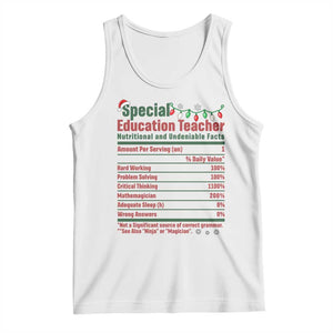 Funny SPED Educator Humor Tank Top Nutritional Facts Christmas Special Education Teacher