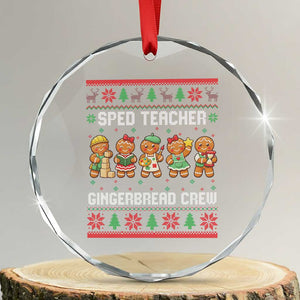Gingerbread SPED Teacher Crystal Glass Ornament Christmas Special Education Crew Gift