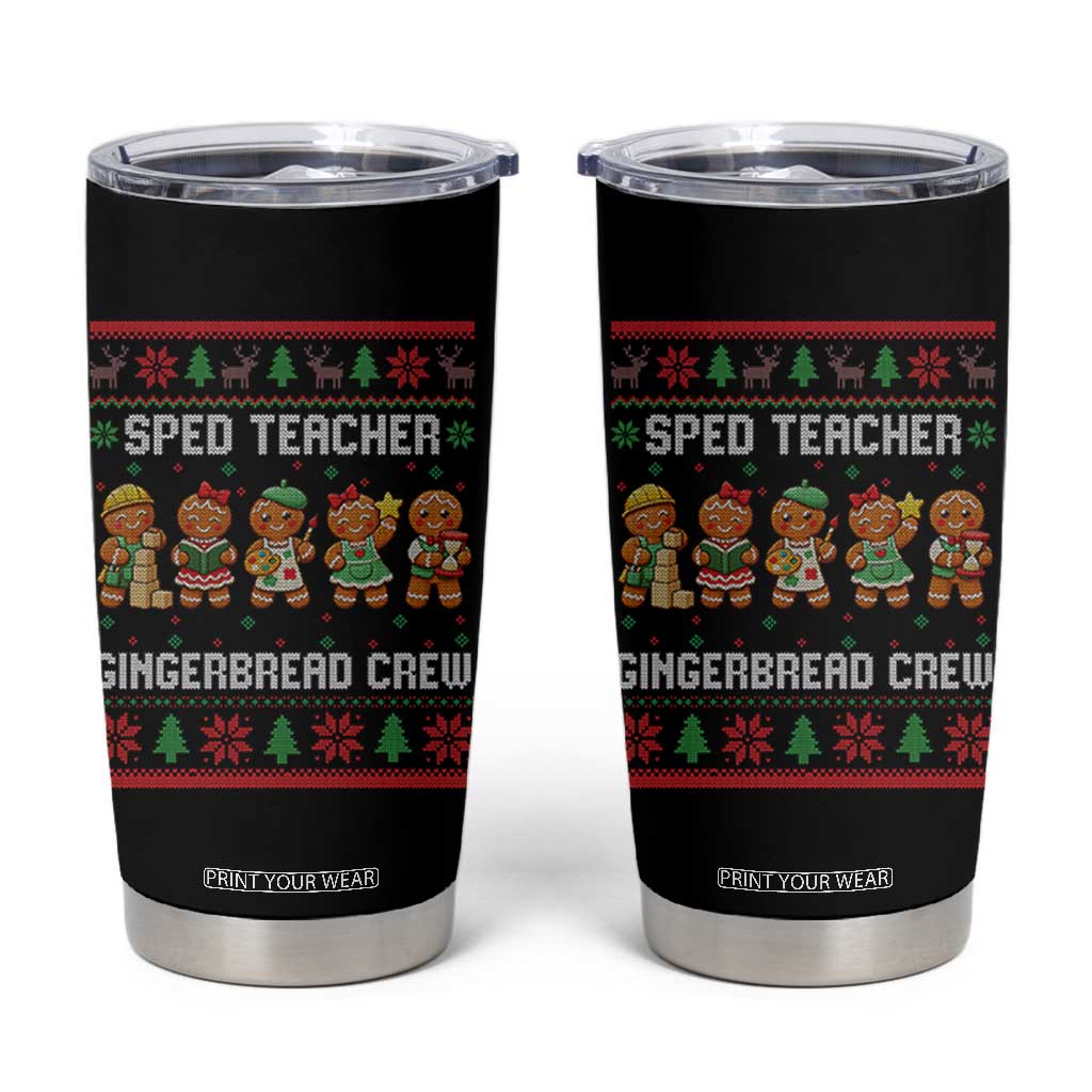 Gingerbread SPED Teacher Tumbler Cup Christmas Special Education Crew Gift