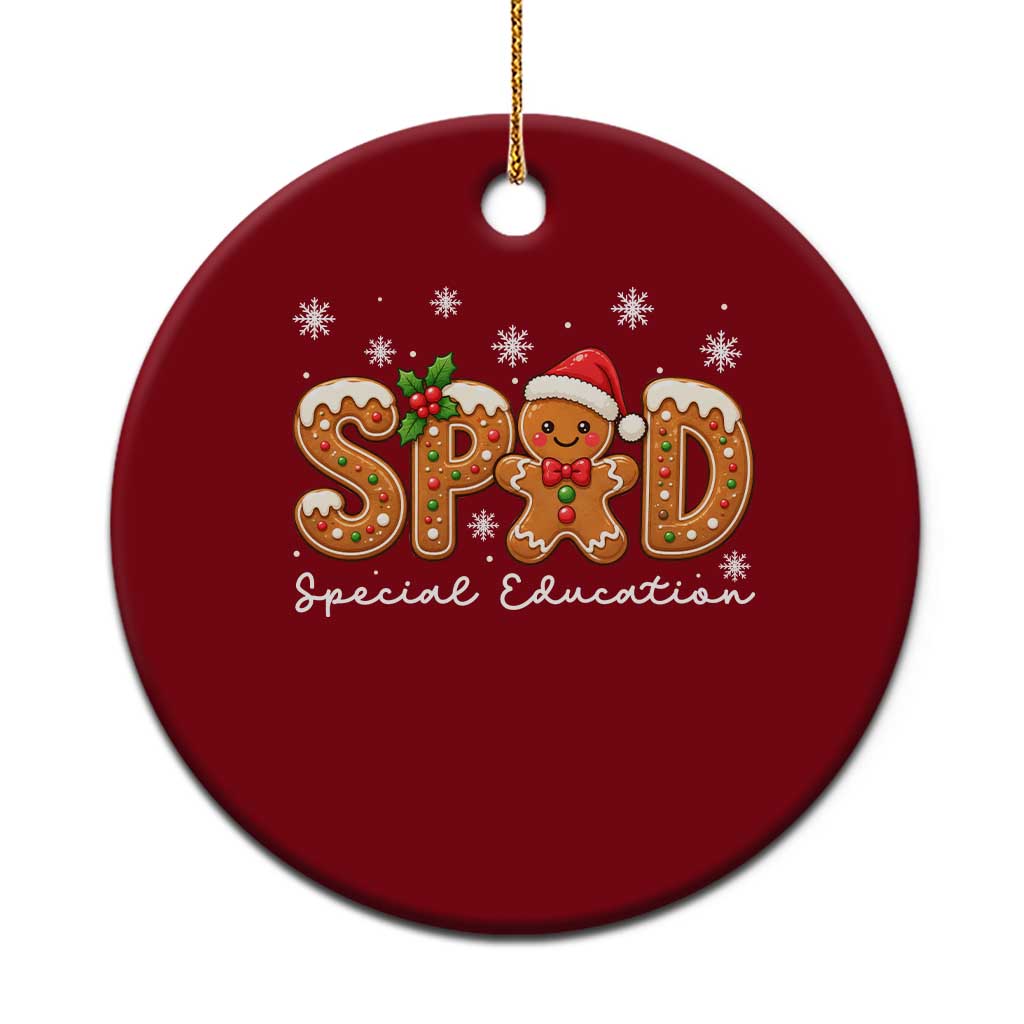 Christmas Gingerbread SPED Teacher Ceramic Ornament Cookie Holiday Educator Gift