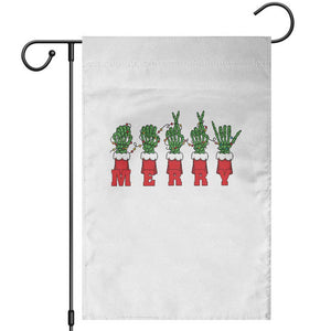 Merry ASL Christmas Skeleton Hands Garden Flag Sign Language SPED Teacher Educator Life