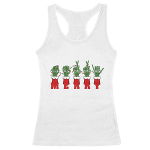 Merry ASL Christmas Skeleton Hands Racerback Tank Top Sign Language SPED Teacher Educator Life