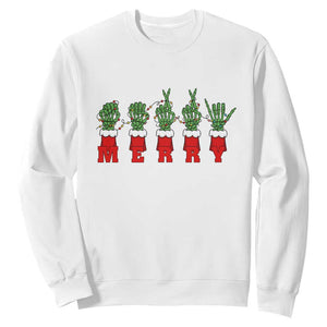 Merry ASL Christmas Skeleton Hands Sweatshirt Sign Language SPED Teacher Educator Life