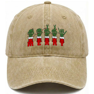 Merry ASL Christmas Skeleton Hands Washed Cotton Baseball Cap Sign Language SPED Teacher Educator Life