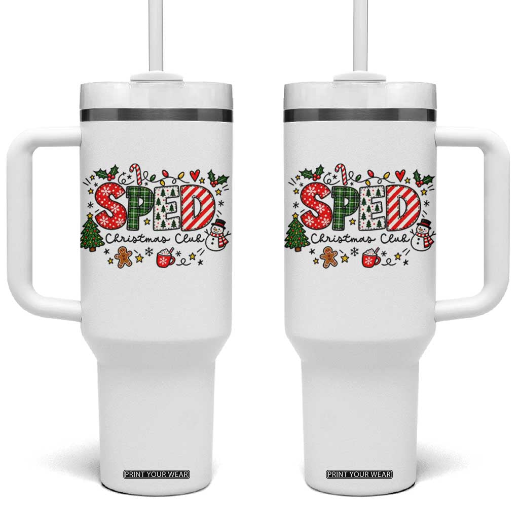 Special Education Teacher Holiday Gift Tumbler With Handle SPED Christmas Club