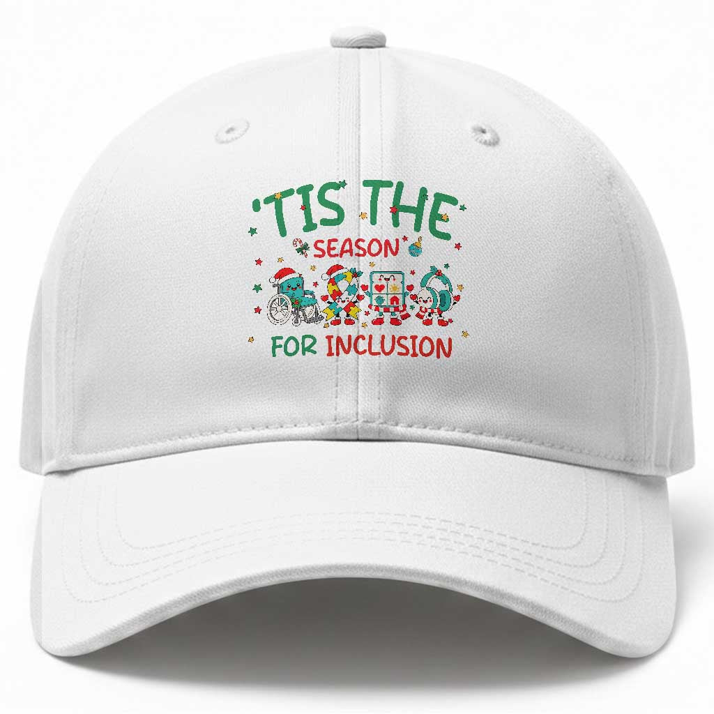 Christmas Special Education Autism Support Gift Baseball Cap Tis The Season For Inclusion
