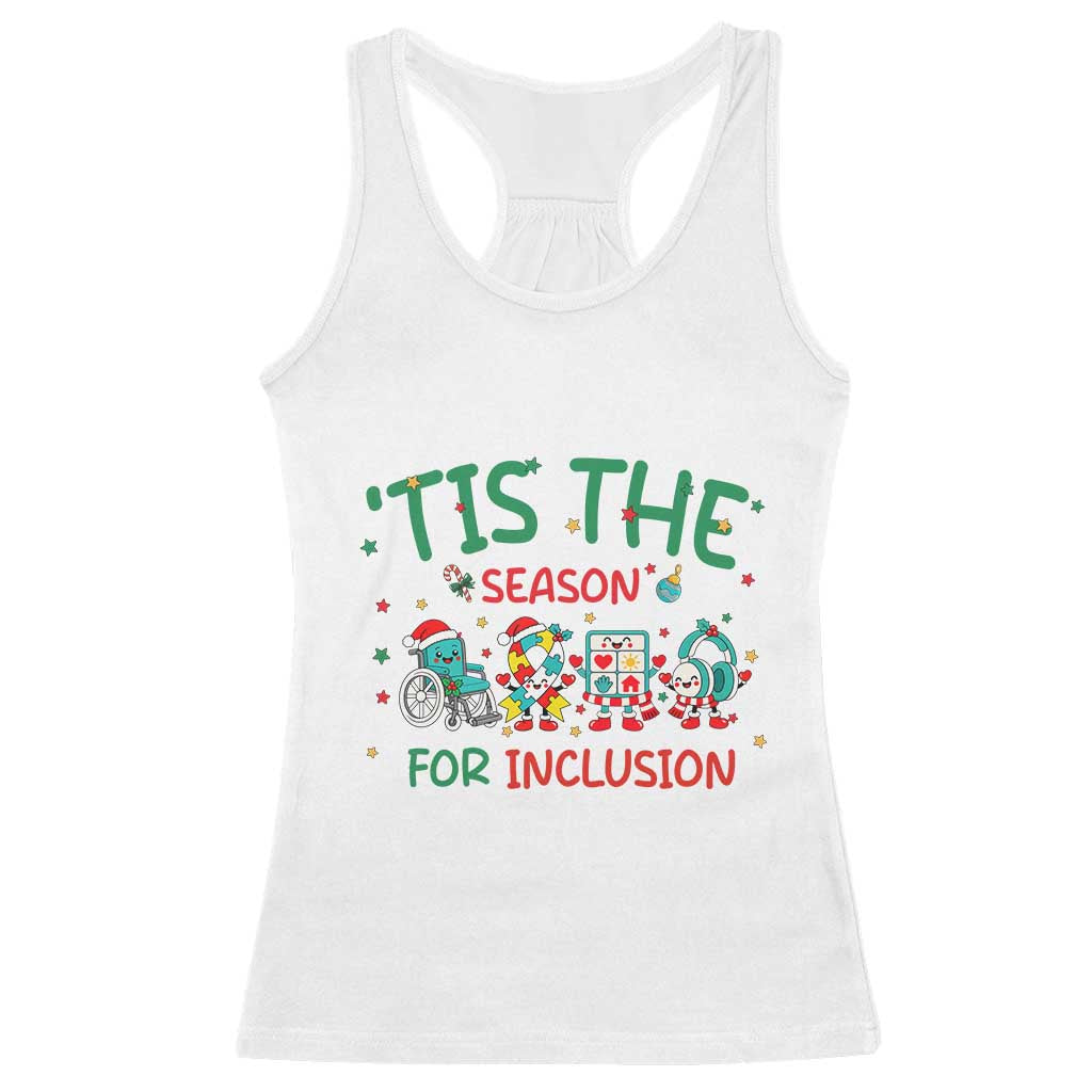 Christmas Special Education Autism Support Gift Racerback Tank Top Tis The Season For Inclusion