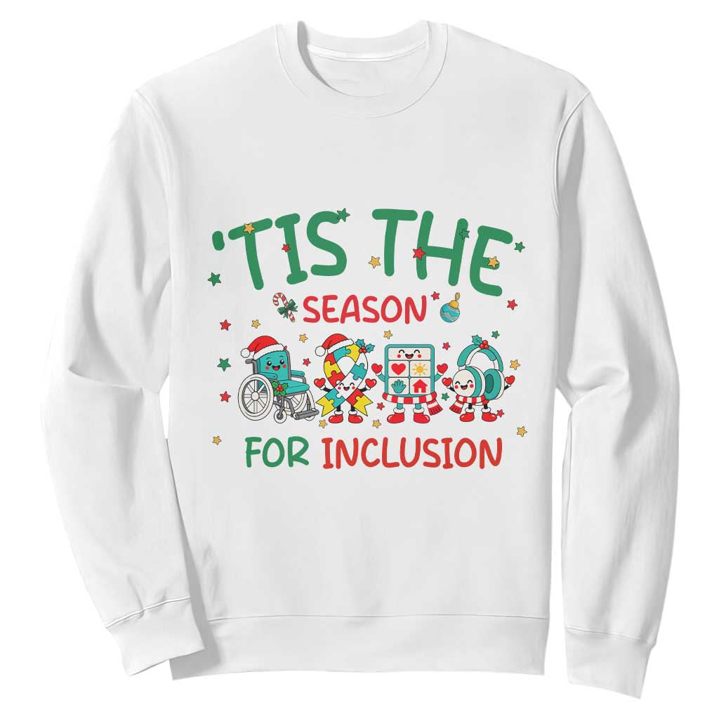 Christmas Special Education Autism Support Gift Sweatshirt Tis The Season For Inclusion