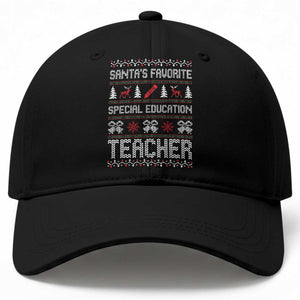 Santas Favorite Special Education Teacher Baseball Cap Christmas Educator Holiday Gift