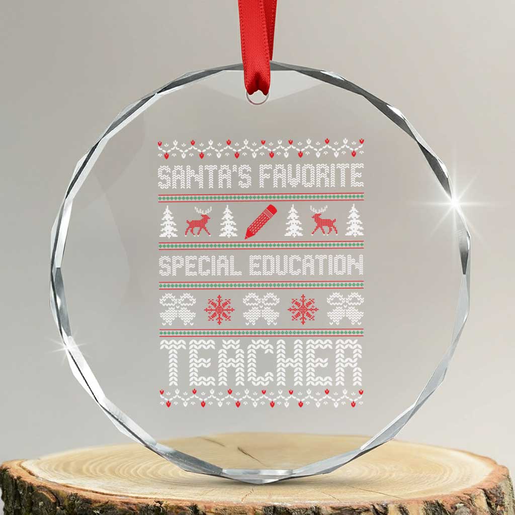 Santas Favorite Special Education Teacher Crystal Glass Ornament Christmas Educator Holiday Gift
