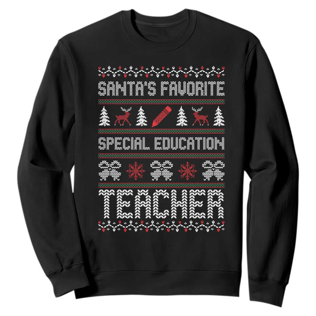 Santas Favorite Special Education Teacher Sweatshirt Christmas Educator Holiday Gift