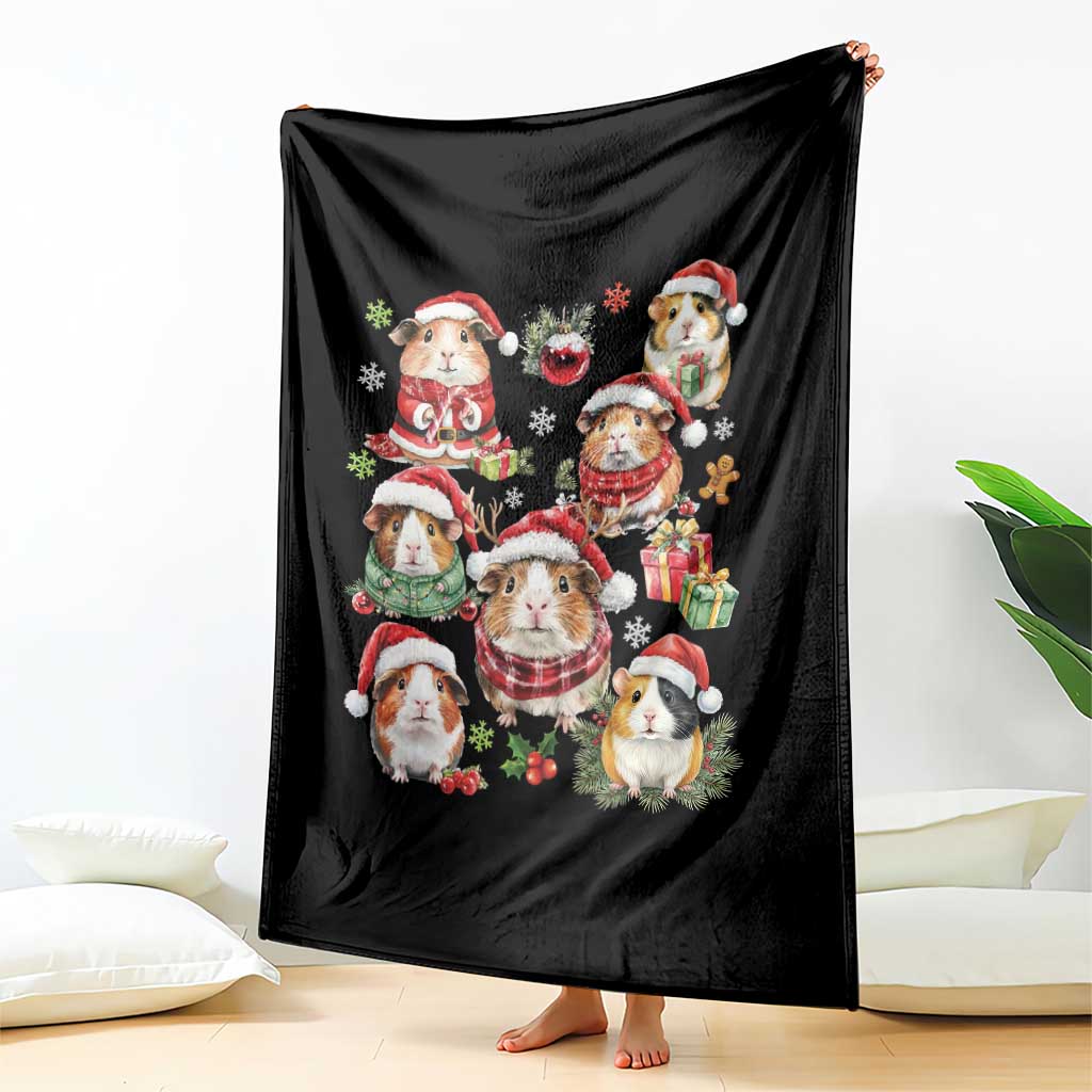 Funny Santa Cavy Squad Throw Blanket Christmas Guinea Pig Gift TS12 Print Your Wear