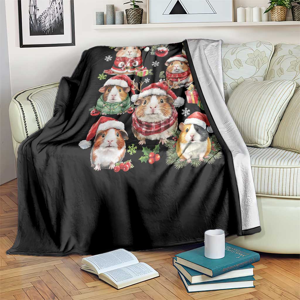 Funny Santa Cavy Squad Throw Blanket Christmas Guinea Pig Gift TS12 Print Your Wear