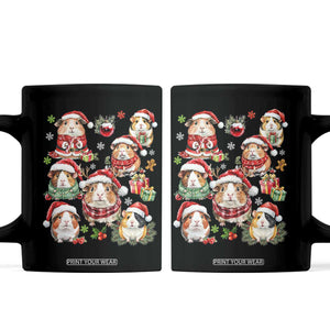 Funny Santa Cavy Squad Coffee Mug Christmas Guinea Pig Gift TS12 Black Print Your Wear