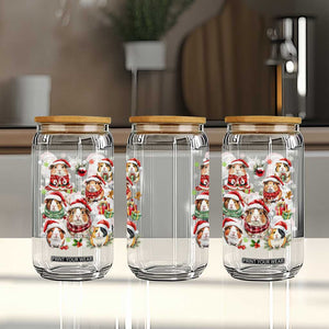 Funny Santa Cavy Squad Glass Can Christmas Guinea Pig Gift TS12 Print Your Wear