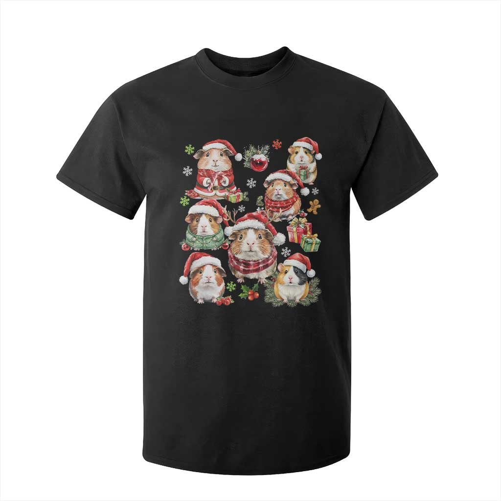 Funny Santa Cavy Squad T Shirt For Kid Christmas Guinea Pig Gift TS12 Black Print Your Wear