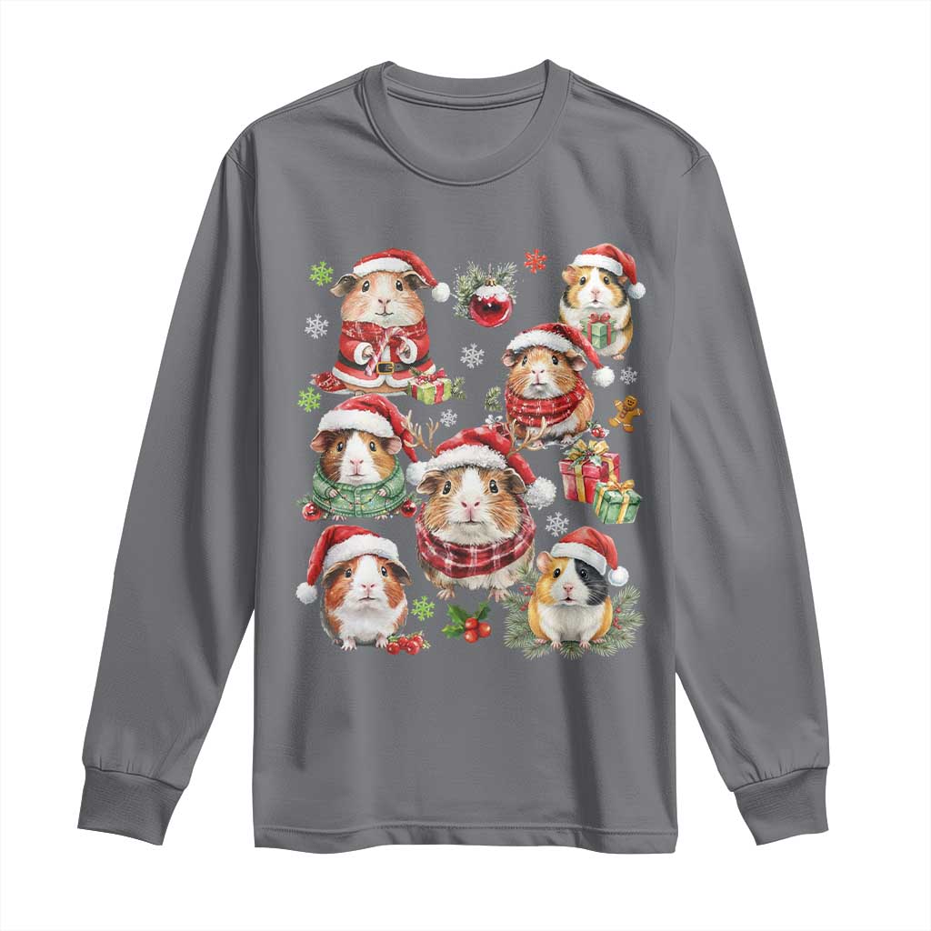 Funny Santa Cavy Squad Long Sleeve Shirt Christmas Guinea Pig Gift TS12 Charcoal Print Your Wear