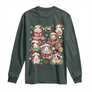Funny Santa Cavy Squad Long Sleeve Shirt Christmas Guinea Pig Gift TS12 Dark Forest Green Print Your Wear