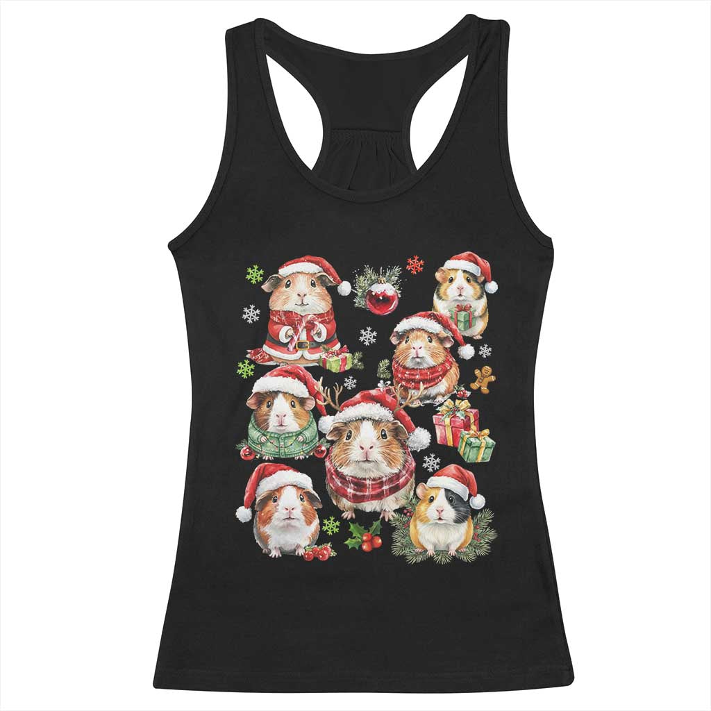 Funny Santa Cavy Squad Racerback Tank Top Christmas Guinea Pig Gift TS12 Black Print Your Wear