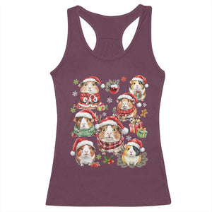 Funny Santa Cavy Squad Racerback Tank Top Christmas Guinea Pig Gift TS12 Maroon Print Your Wear