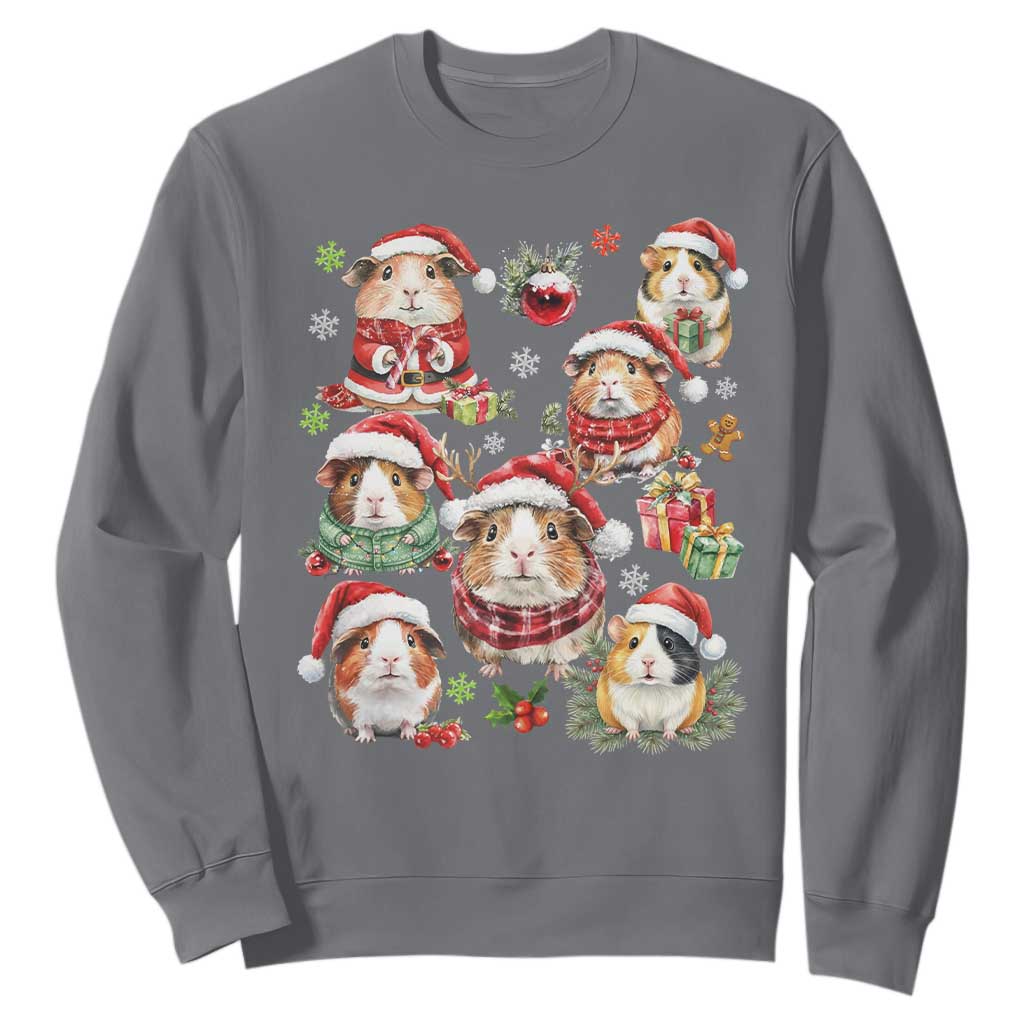 Funny Santa Cavy Squad Sweatshirt Christmas Guinea Pig Gift TS12 Charcoal Print Your Wear