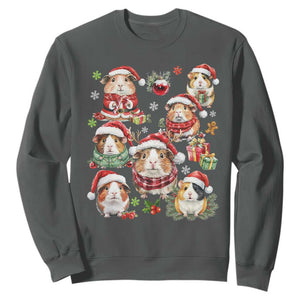 Funny Santa Cavy Squad Sweatshirt Christmas Guinea Pig Gift TS12 Dark Heather Print Your Wear