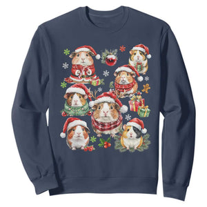 Funny Santa Cavy Squad Sweatshirt Christmas Guinea Pig Gift TS12 Navy Print Your Wear