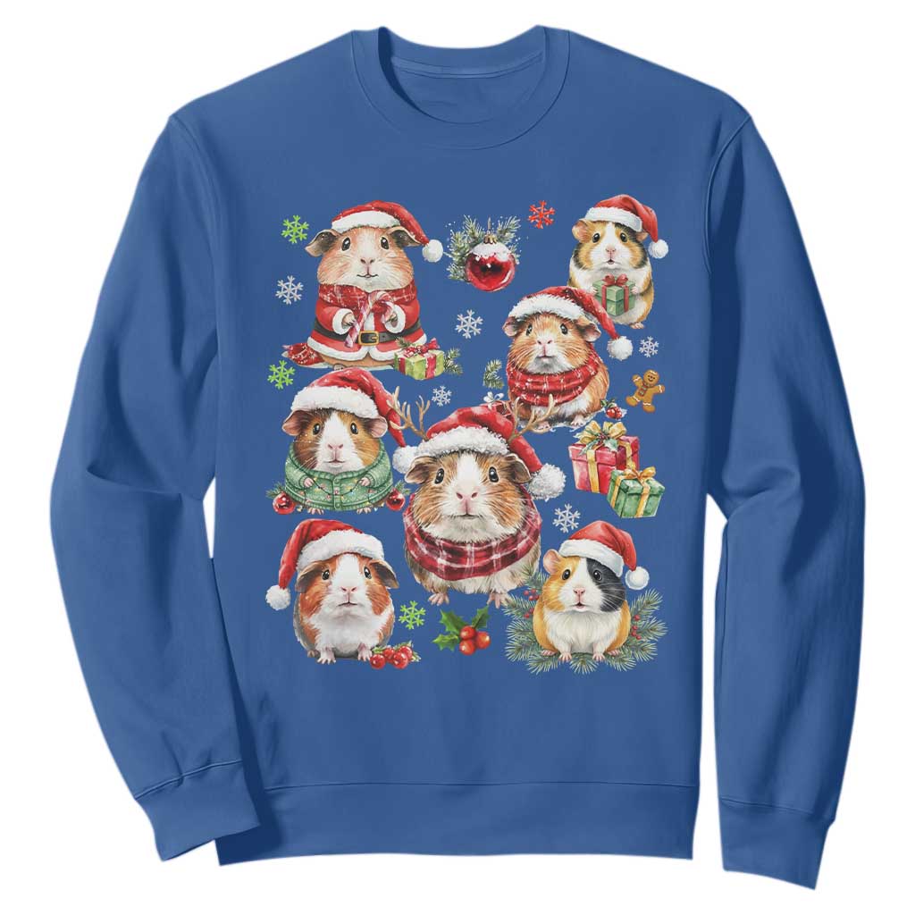 Funny Santa Cavy Squad Sweatshirt Christmas Guinea Pig Gift TS12 Royal Blue Print Your Wear