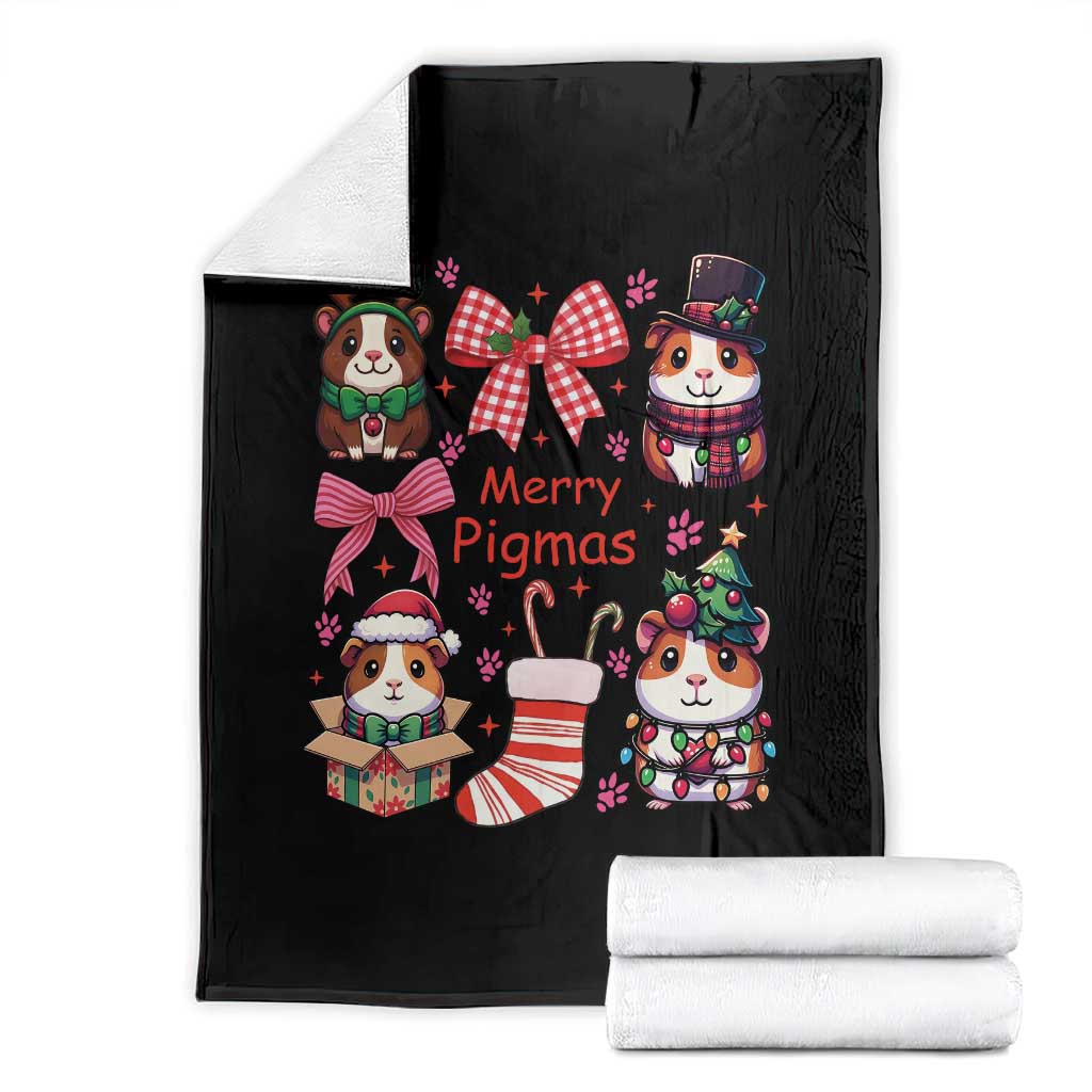 Merry Pigmas Throw Blanket Funny Guinea Pig Cavy Lover Holiday Gift TS12 Black Print Your Wear
