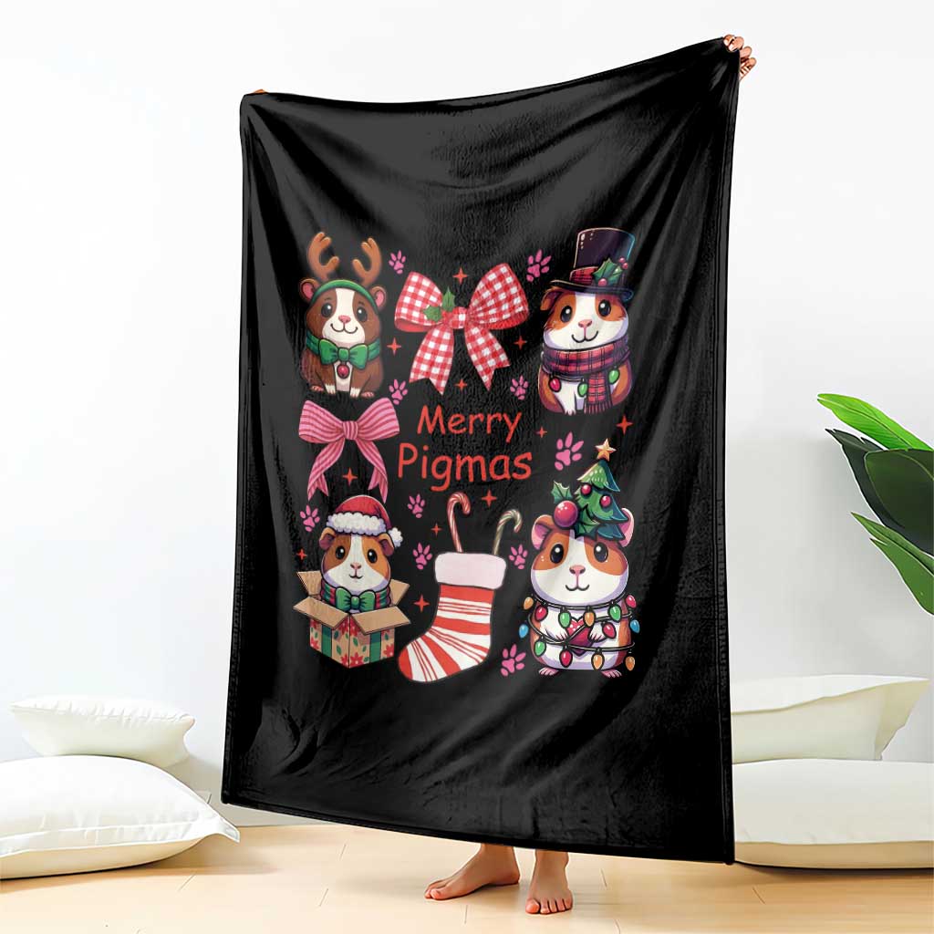 Merry Pigmas Throw Blanket Funny Guinea Pig Cavy Lover Holiday Gift TS12 Print Your Wear
