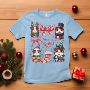 Merry Pigmas T Shirt Funny Guinea Pig Cavy Lover Holiday Gift TS12 Light Blue Print Your Wear