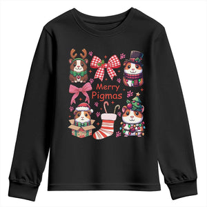 Merry Pigmas Youth Sweatshirt Funny Guinea Pig Cavy Lover Holiday Gift TS12 Black Print Your Wear